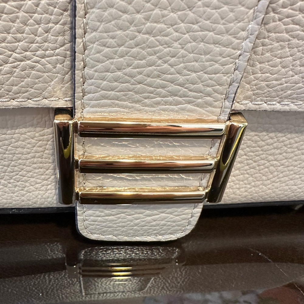 Elegant off White Leather Women's Bag made in Italy Divina Firenze - Picture 5 of 7